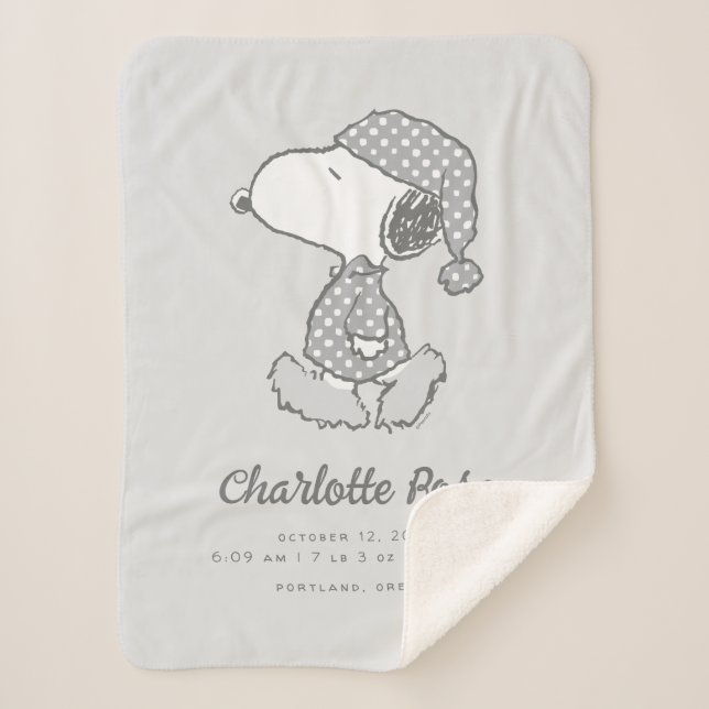 Manta Sherpa Cacahuetes | Snoopy Polka Dot Pajamas Baby (Anverso)