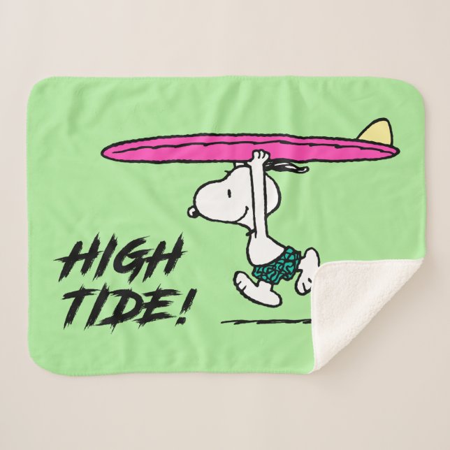 Manta Sherpa Cacahuetes | Snoopy Running to the Surf (Anverso (horizontal))