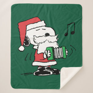 Manta Sherpa Cacahuetes   Snoopy Santa Claus Accord