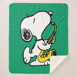 Manta Sherpa Cacahuetes   Snoopy Saxophone Player