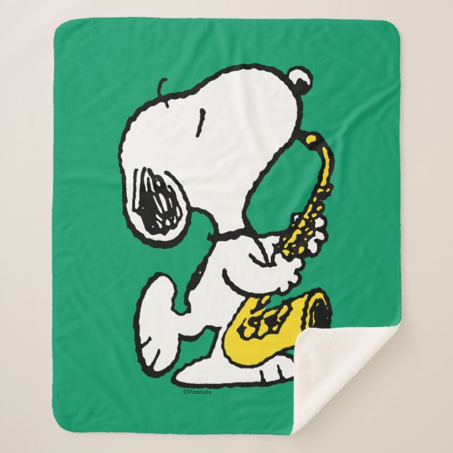 Manta Sherpa Cacahuetes | Snoopy Saxophone Player (Anverso)