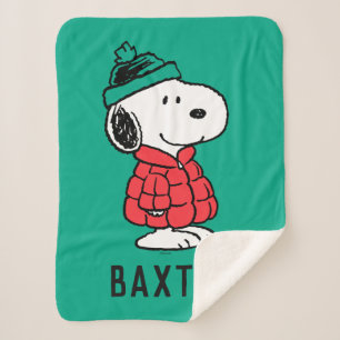 Manta Sherpa Cacahuetes   Snoopy Winter Coat & Gorra