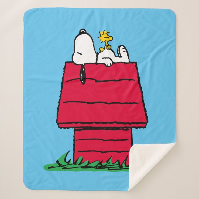 Manta Sherpa Cacahuetes | Snoopy & Woodstock Doghouse (Anverso)