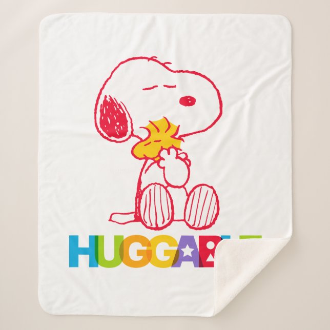 Manta Sherpa Cacahuetes | Snoopy & Woodstock Huggable (Anverso)