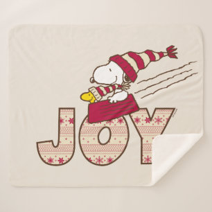 Manta Sherpa Cacahuetes Snoopy & Woodstock Joy Sled Ride