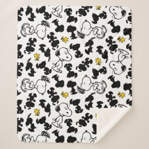 Manta Sherpa Cacahuetes   Snoopy & Woodstock Shadow Pattern