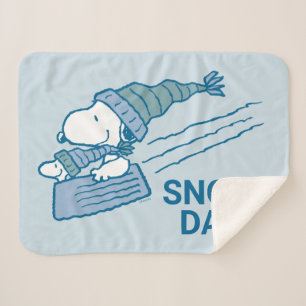 Manta Sherpa Cacahuetes Snoopy & Woodstock Sledding