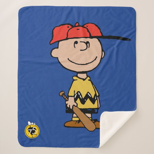 Manta Sherpa Cacahuetes | Sonrisa de béisbol Charlie Brown (Anverso)