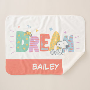 Manta Sherpa Cacahuetes   Sueño Snoopy & Woodstock