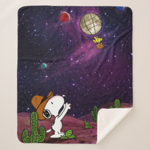 Manta Sherpa Cacahuetes Vaquero Snoopy y Woodstock