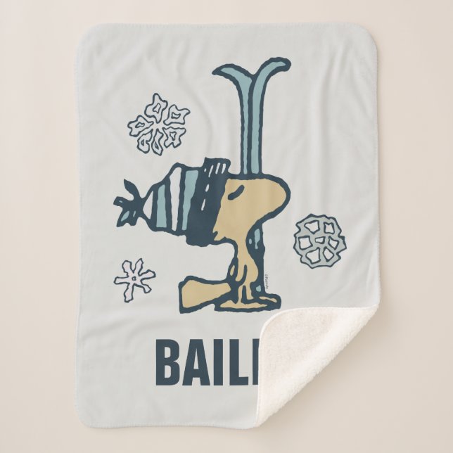 Manta Sherpa Cacahuetes | Woodstock Ski Pro | Añadir su nombre (Anverso)