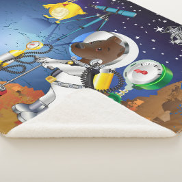 Manta Sherpa Cachorro en el espacio de un extranjero con telesc