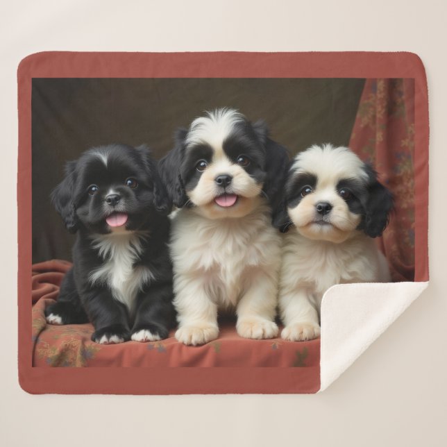 Manta Sherpa Cachorros (Anverso (horizontal))
