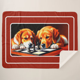 Manta Sherpa Cachorros Cutáneos Jugando Al Chest