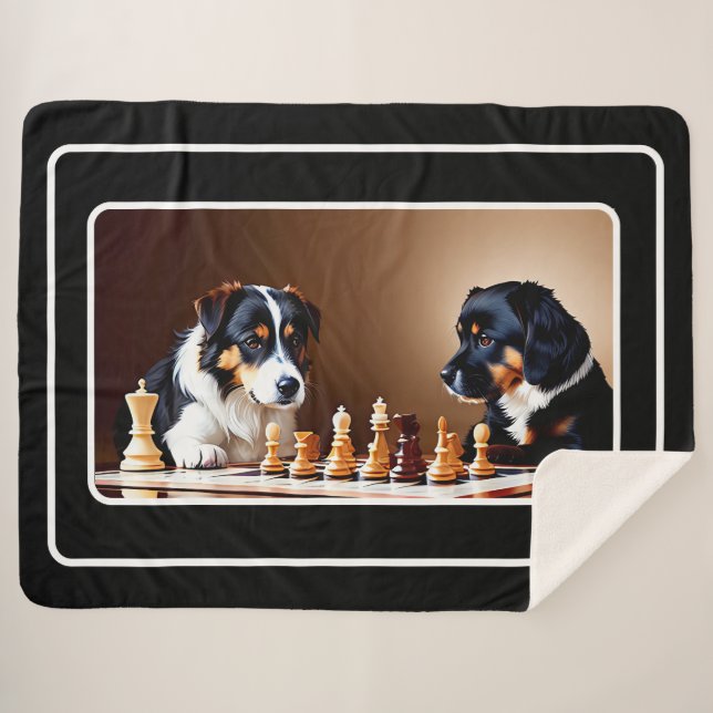 Manta Sherpa Cachorros gruesos jugando al sherpa de Chest (Anverso (horizontal))