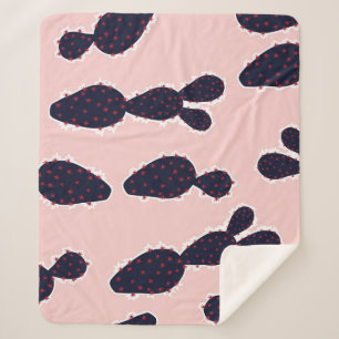 Manta Sherpa Cactus Cuteness: Patrones Pastel Dulce