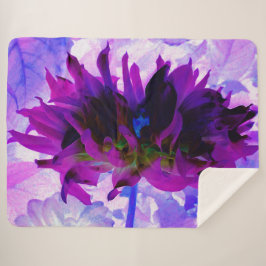 Manta Sherpa Cactus Dahlia morado y negro asombroso
