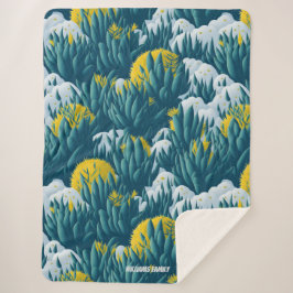 Manta Sherpa cactus de invierno personalizado, suculentos en fl