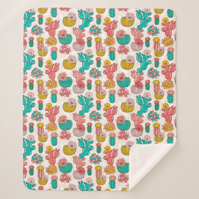 Manta Sherpa Cactus Sherpa Blanket (Anverso)