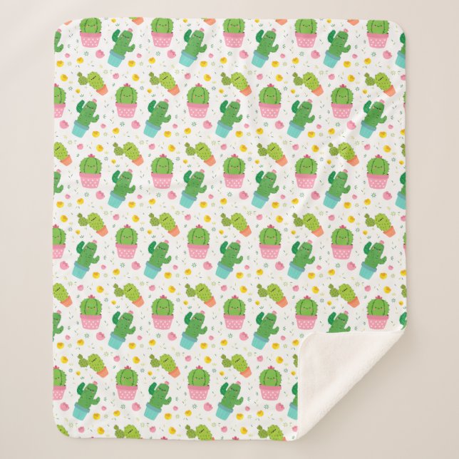 Manta Sherpa Cactus Sherpa Blanket (Anverso)