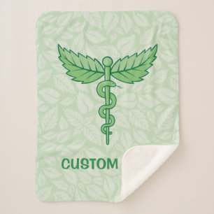 Manta Sherpa Caducto con fondo de hojas