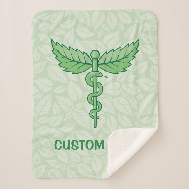 Manta Sherpa Caducto con fondo de hojas (Anverso)