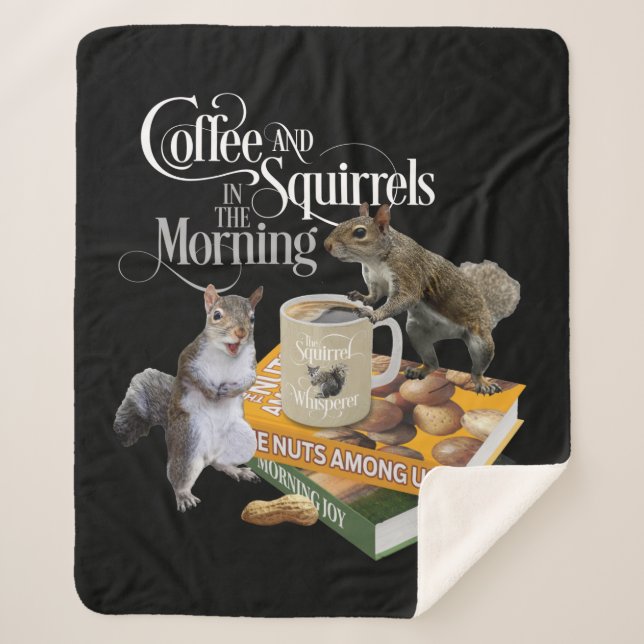 Manta Sherpa Café y ardillas - Funny Squirrel Lover Sherpa (Anverso)