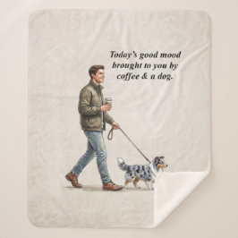 Manta Sherpa Café y un Día Acogedor con un Sheltie