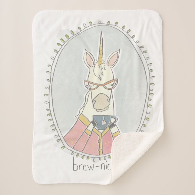 Manta Sherpa Caffeinated Cutie | Brew Unicorn (Anverso)