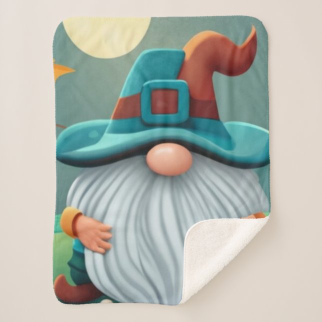 Manta Sherpa Caída del Sherpa Blanket Gnome, caída Sherpa Throw (Anverso)