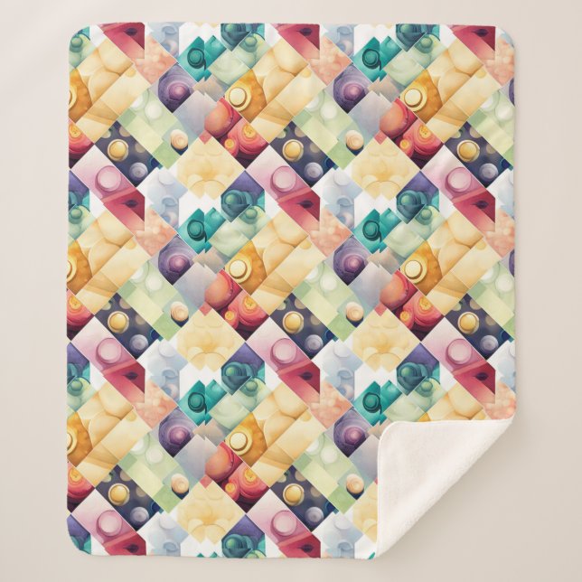 Manta Sherpa Caídas Geométricas (Anverso)