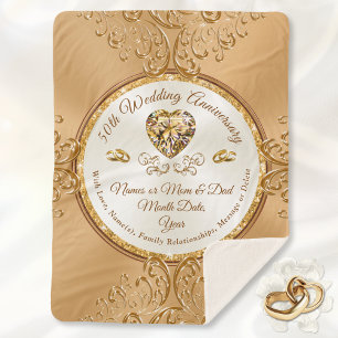 Manta Sherpa Cajero de 50 años personalizado