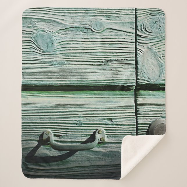 Manta Sherpa Cajón de madera marrón (Anverso)