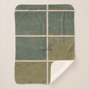 Manta Sherpa Cajón verde y amarillo