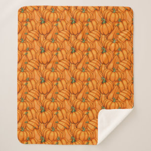 Manta Sherpa Calabaza de calabaza de otoño spice colores de oto