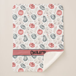 Manta Sherpa Calabaza de Velas de Hueso Fantasma Cuta personali