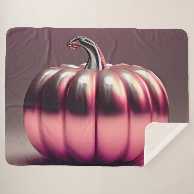 Manta Sherpa Calabaza rosa brillante (Anverso (horizontal))