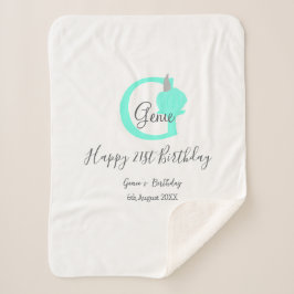 Manta Sherpa Calabaza verde otoño cumpleaños 21ª gris pastel