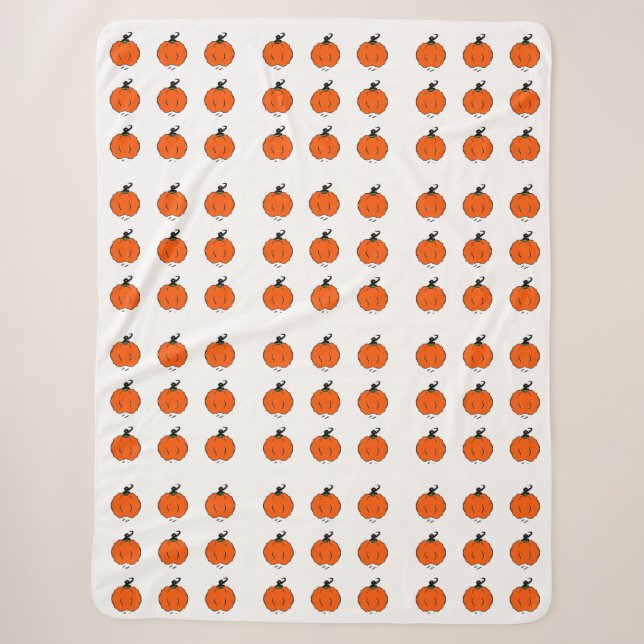 Manta Sherpa Calabazas de Cosecha de Otoño (Anverso)