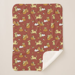 Manta Sherpa Calabazas de Golden Retriever