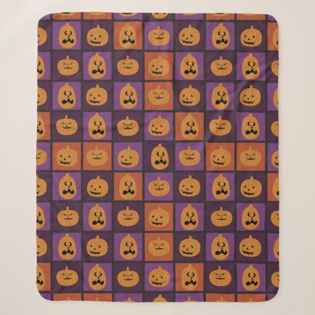 Manta Sherpa Calabazas de Halloween (Anverso)