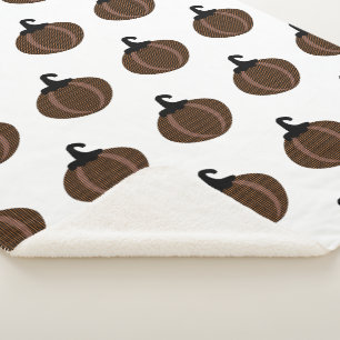 Manta Sherpa Calabazas del corazón retro de Halloween