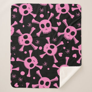 Manta Sherpa Calavera pirata: Patrón de corazones brutales