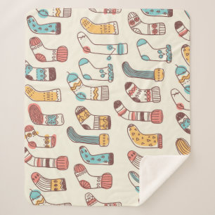 Manta Sherpa Calcetines Cute Doodle: Simplicidad escandinava.