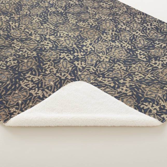 Manta Sherpa Calcula Sherpa Batik Blue & Cream (3/4)