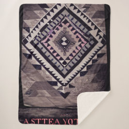 Manta Sherpa Caldera azteca gris y rosa