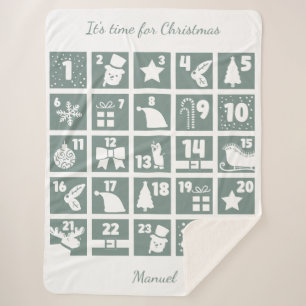 Manta Sherpa Calendario Adicional de Cuenta Regresiva de navida