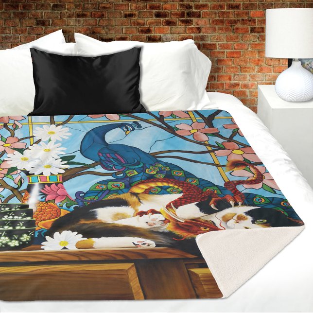 Manta Sherpa Calico Cat Dragon Red (Subido por el creador)