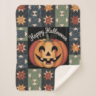 Manta Sherpa Cálida funda del capó Jack-O'-Lantern