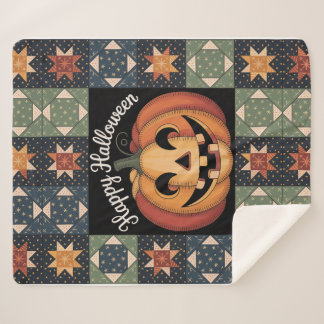 Manta Sherpa Cálida funda del capó Jack-O'-Lantern